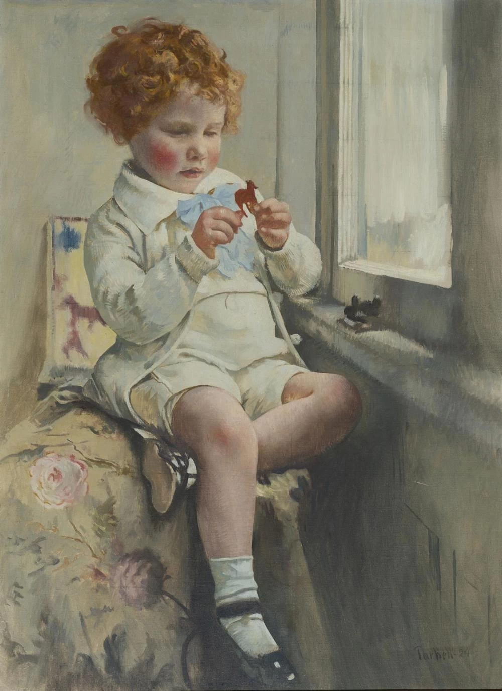 Edmund Tarbell - Ragazzo dalle guance rosse con cavallo